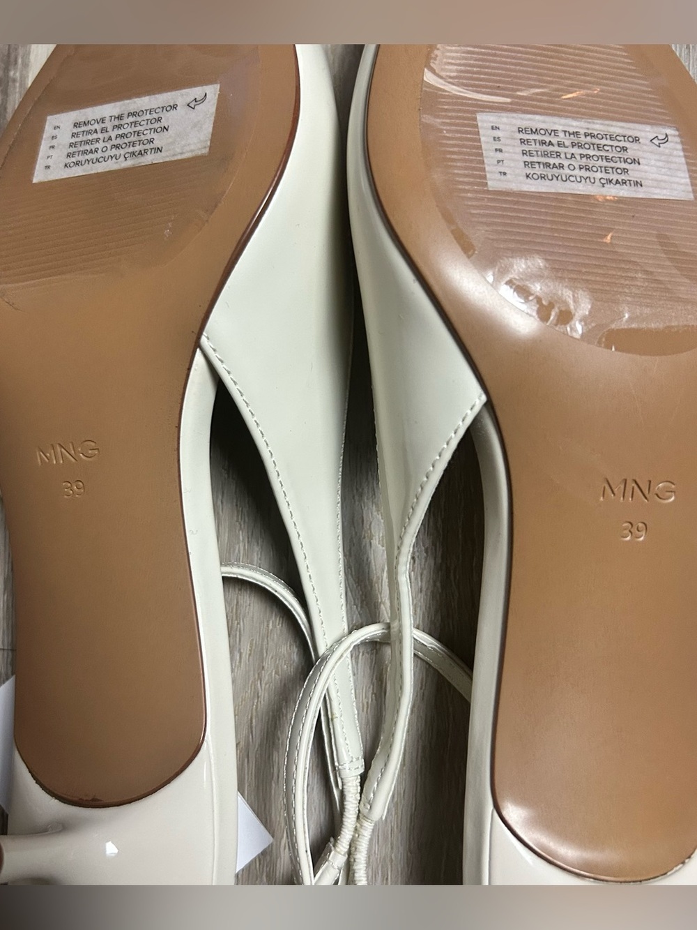 Mango Ivory Pointed-Toe Slingback Y2K Kitten Heels - Picture 7 of 8
